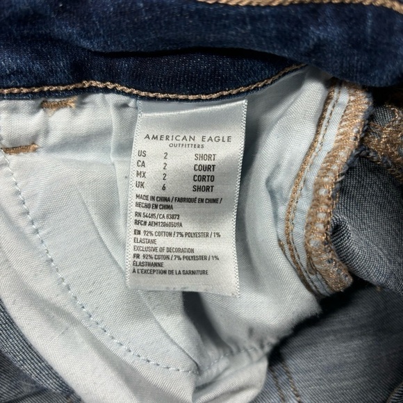 American Eagle Jeans Womens 2 Short Hi Rise Jegging Super Stretch Dark Wash - Picture 3 of 6